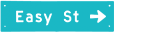 Street sign that says "easy st" with an arrow pointing to the right