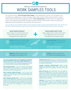 Work Sample Tools